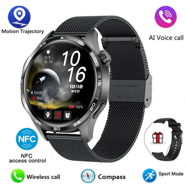 GT5 PRO Smart Watch Men Watch 5 Pro AMOLED HD Screen Bluetooth Call GPS Trajectory NFC Heart Rate Compass SmartWatches 2024 New – Image 8