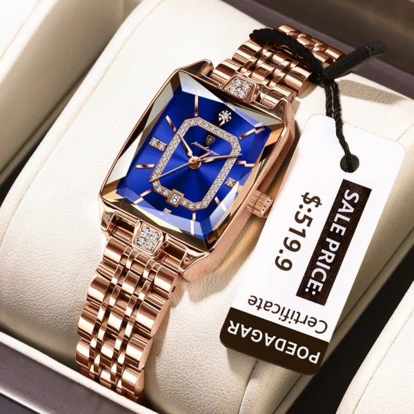Montre chic Femme Rectangulaire DE LUXE | Étanche, Élégante – Image 10