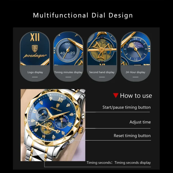 Montre Homme Sport Quartz Étanche Chronographe – Image 4