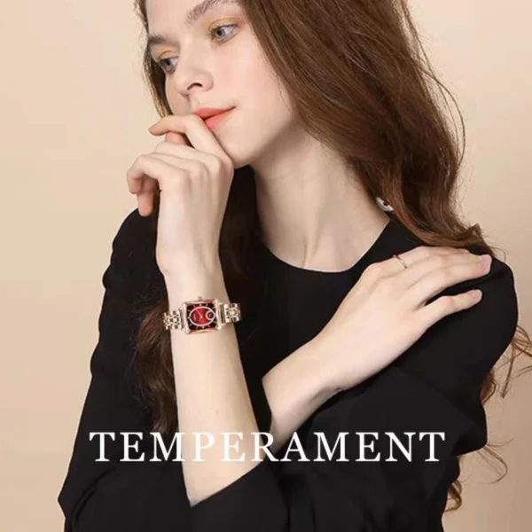 Montre Femme Luxe Quartz Rose Doré – Image 3