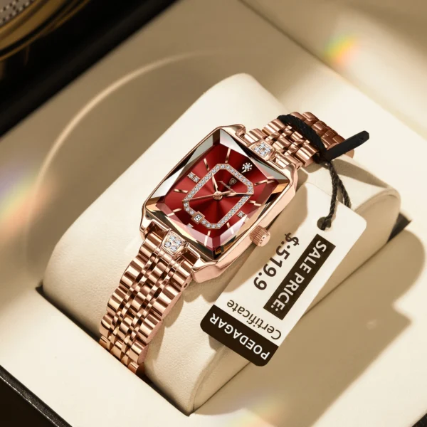 Montre chic Femme Rectangulaire DE LUXE | Étanche, Élégante – Image 2