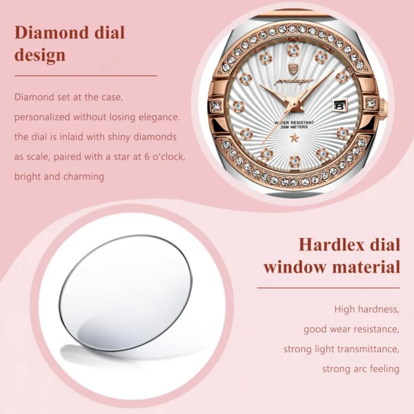 Montre De Luxe Femme | Rose, Étanche, Élégante – Image 4