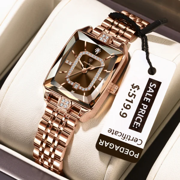 Montre chic Femme Rectangulaire DE LUXE | Étanche, Élégante – Image 12