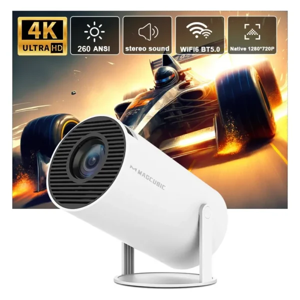 Projecteur Pro 4K Android 11- Double Wi-Fi 6 Home Cinéma Intérieur/Extérieur