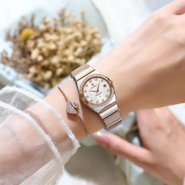 Montre De Luxe Femme | Rose, Étanche, Élégante – Image 6