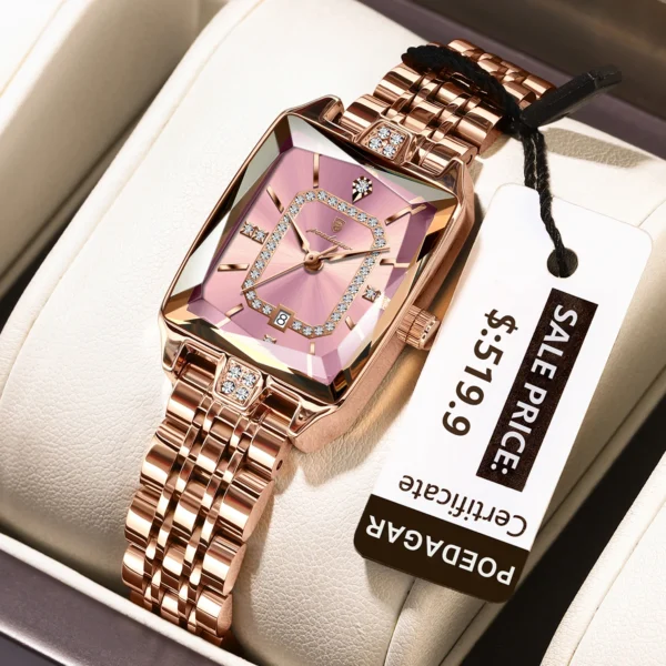 Montre chic Femme Rectangulaire DE LUXE | Étanche, Élégante – Image 14