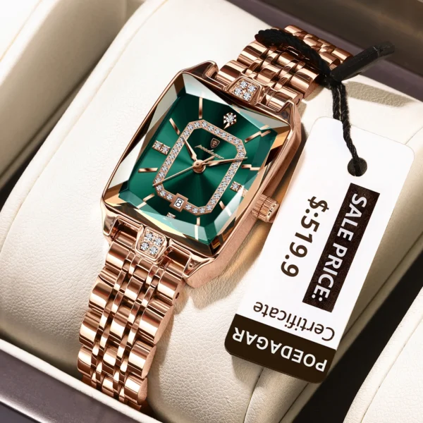 Montre chic Femme Rectangulaire DE LUXE | Étanche, Élégante – Image 13