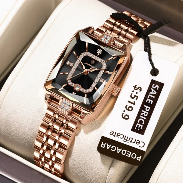 Montre chic Femme Rectangulaire DE LUXE | Étanche, Élégante – Image 7