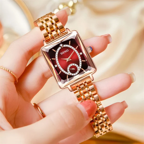 Montre Femme Luxe Quartz Rose Doré