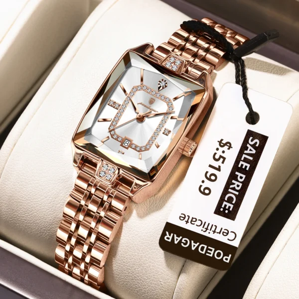 Montre chic Femme Rectangulaire DE LUXE | Étanche, Élégante – Image 8
