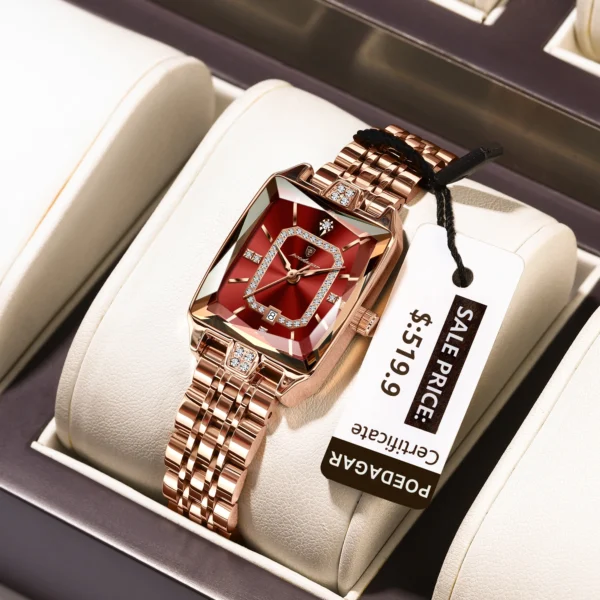 Montre chic Femme Rectangulaire DE LUXE | Étanche, Élégante