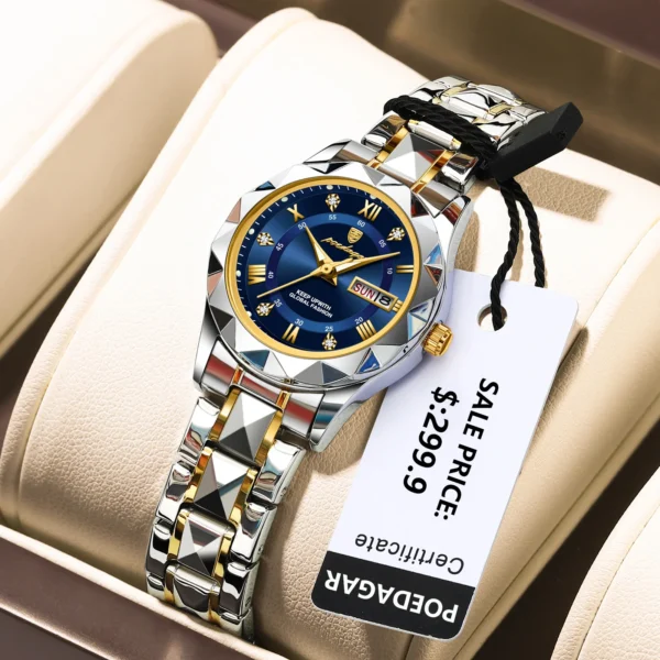 Montre de Luxe Femme Quartz Acier Inox | Étanche, Élégante