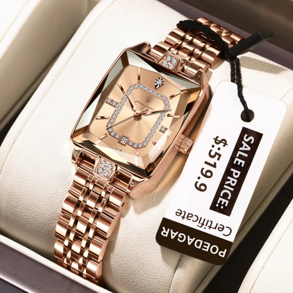 Montre chic Femme Rectangulaire DE LUXE | Étanche, Élégante – Image 11