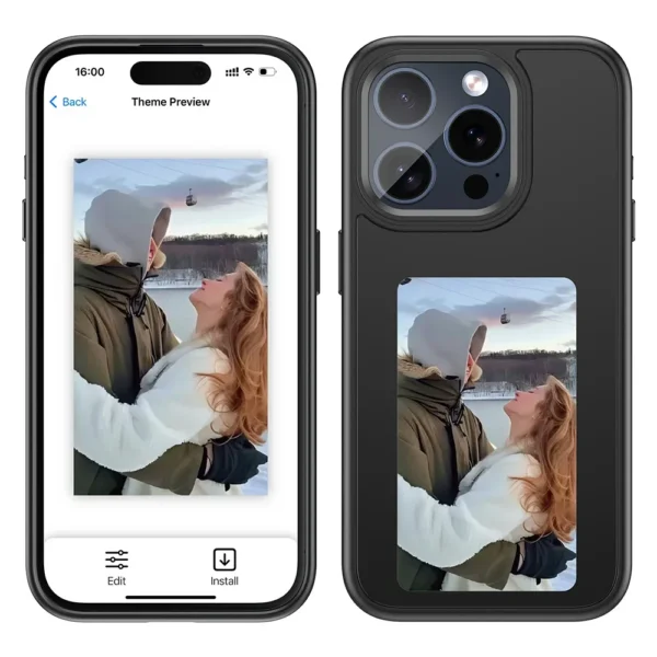 Coque iPhone avec Écran e-Ink 3.7” NFC – DIY & Sans Batterie