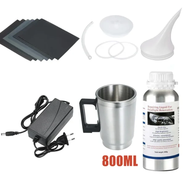 Kit Rénovation Phares Voiture 800ML | Polissage & Réparation – Image 10