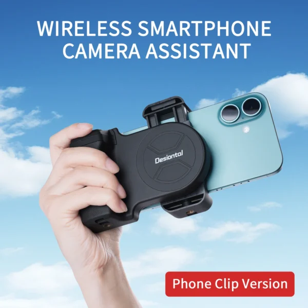 Support Téléphone Magnétique avec Poignée Appareil Photo, Stabilisateur Anti-Vibration, Bluetooth Intelligent, Charge Sans Fil et Fonction Selfie pour Bureau