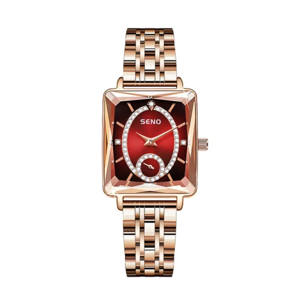 Montre Femme Luxe Quartz Rose Doré – Image 6